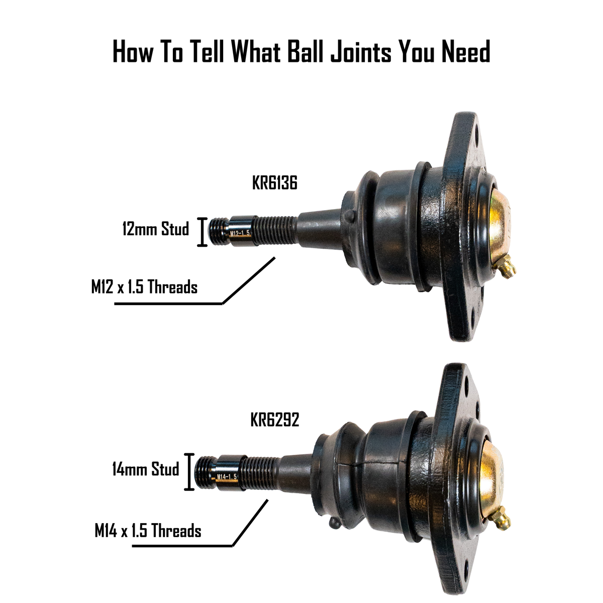 Kryptonite Bolt-In Upper Ball Joint for Aftermarket Upper Control Arms For Chevy/GMC 1500 Trucks