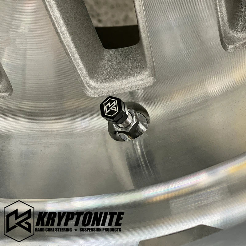 KRYPTONITE MACHINED ALUMINUM VALVE STEM CAPS | STANDARD SCHRADER VALVE (KRVSC)