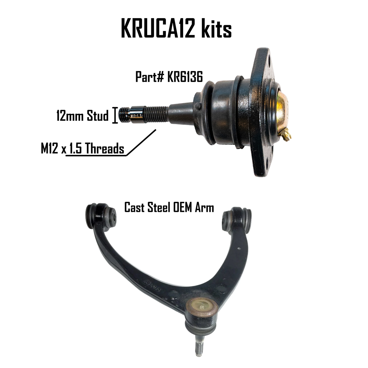 Kryptonite Upper Control Arm Kit for 1/2 Ton 6-LUG Chevy/GMC Trucks 2007–2018