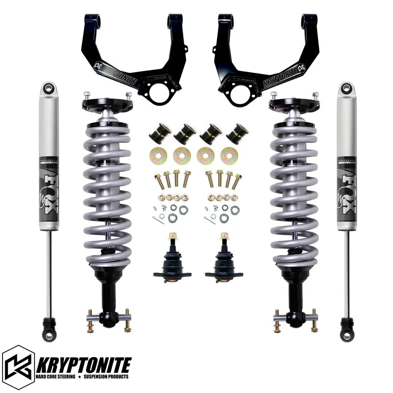 KRYPTONITE STAGE 3 LEVELING KIT WITH FOX 2.5 SHOCKS FOR 1/2 TON 6 LUG TRUCKS 2019+ AT4/TRAIL BOSS