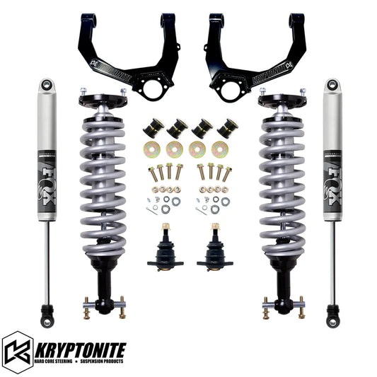KRYPTONITE STAGE 3 LEVELING KIT WITH FOX 2.5 SHOCKS FOR 1/2 TON 6 LUG TRUCKS 2019+ AT4/TRAIL BOSS