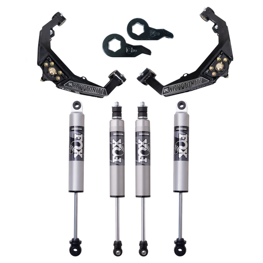 Kryptonite Stage 3 Leveling Kit with Fox 2.5 HTO Shocks for 2001–2010 Chevy/GMC HD Trucks & 2002–2009 Hummer H2